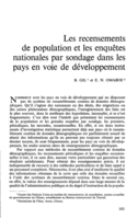 Les recensements de population et les enquêtes nationales par sondage dans les pays en voie de développement