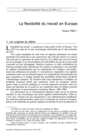 La flexibilité du travail en Europe