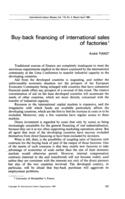 Buy-back financing of international sales of factories