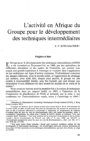 L'activité en Afrique du groupe pour le développement des techniques intermédiaires