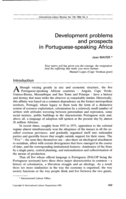 Development problems and prospects in Portuguese-speaking Africa