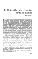 La universidad y la educación obrera en Francia