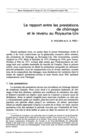 Le rapport entre les prestations de chômage et le revenu au Royaume-Uni