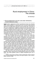 Rural employment in China: the choices