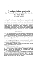 Progrès technique et sécurité de l'emploi dans les chemins de fer des Etats-Unis