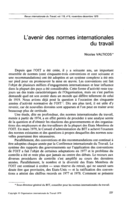 L'avenir des normes internationales du travail