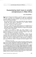 Guaranteeing bank loans to smaller entrepreneurs in West Africa
