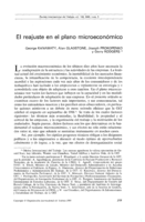 El reajuste en el plano microeconómico