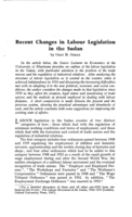 Recent changes in labour legislation in the Sudan