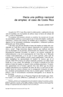 Hacia una política nacional de empleo: el caso de Costa Rica