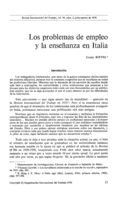 Los problemas de empleo y la enseñanza en Italia