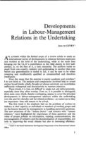 Developments in labour-management relations in the undertaking