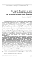 Un espoir de vaincre la faim dans le monde en période de récession économique générale