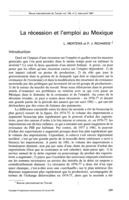 La récession et l'emploi au Mexique
