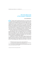 The new labour law of the Russian Federation