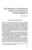The influence of international labour conventions on French legislation