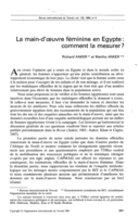 La main-d'oeuvre féminine en Egypte: comment la mesurer?
