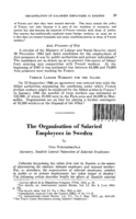 The organization of salaried employees in Sweden