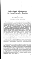 Index-based adjustments for social security benefits