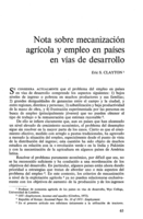 Nota sobre mecanización agrícola y empleo en países en vías de desarrollo