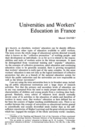 Universities and workers education in France