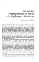Les normes internationales du travail et la législation colombienne
