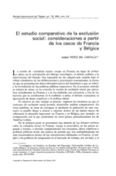 El estudio comparativo de la exclusión social: consideraciones a partir de los casos de Francia y Bélgica