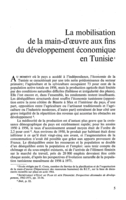 La mobilisation de la main-d'oeuvre aux fins du développement économique en Tunisie