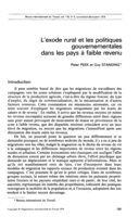 L'exode rural et les politiques gouvernementales dans les pays à faible revenu