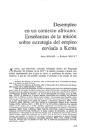Desempleo en un contexto africano: enseñanzas de la misión sobre estrategia del empleo enviada a Kenia