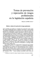 Temas de prevención y reparación de riesgos profesionales en la legislacion española