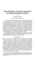 Some problems of labour inspection in underdeveloped countries