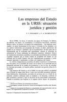 Las empresas del Estado en la URSS: situación jurídica y gestión