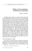 Safety at the workplace: a behavioural approach
