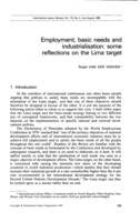 Employment, basic needs and industrialisation: some reflections on the Lima target