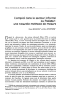 L'emploi dans le secteur informel au Pakistan: une nouvelle méthode de mesure