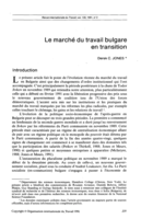 Le marché du travail bulgare en transition