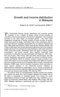 Growth and income distribution in Malaysia