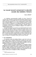 Le nouvel accord concernant la sécurité sociale des bateliers rhénans
