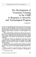 The development of vocational training in the USSR in response to scientific and technological progress