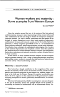 Women workers and maternity: some examples from Western Europe
