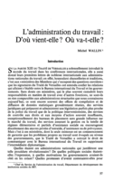 L'administration du travail: d'où vient-elle? où va-t-elle?