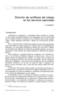 Solución de conflictos del trabajo en los servicios esenciales