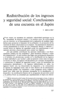 Redistribución de los ingresos y seguridad social: conclusiones de una encuesta en el Japón