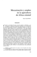 Mecanización y empleo en la agricultura de Africa oriental