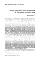 Eficacia y equidad de la enseñanza y la formación profesionales