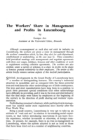 The workers' share in management and profits in Luxembourg