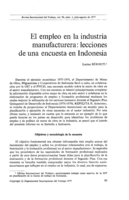 El empleo en la industria manufacturera: lecciones de una encuesta en Indonesia