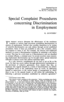 Special complaint procedures concerning discrimination in employment