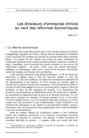 Les directeurs d'entreprise chinois au vent des réformes économiques